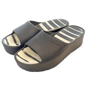 Lemon Jelly Women's Shoe Size 6.5 Blue Water-Friendly Platform Slide Sandals